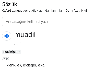 muadil ne demek