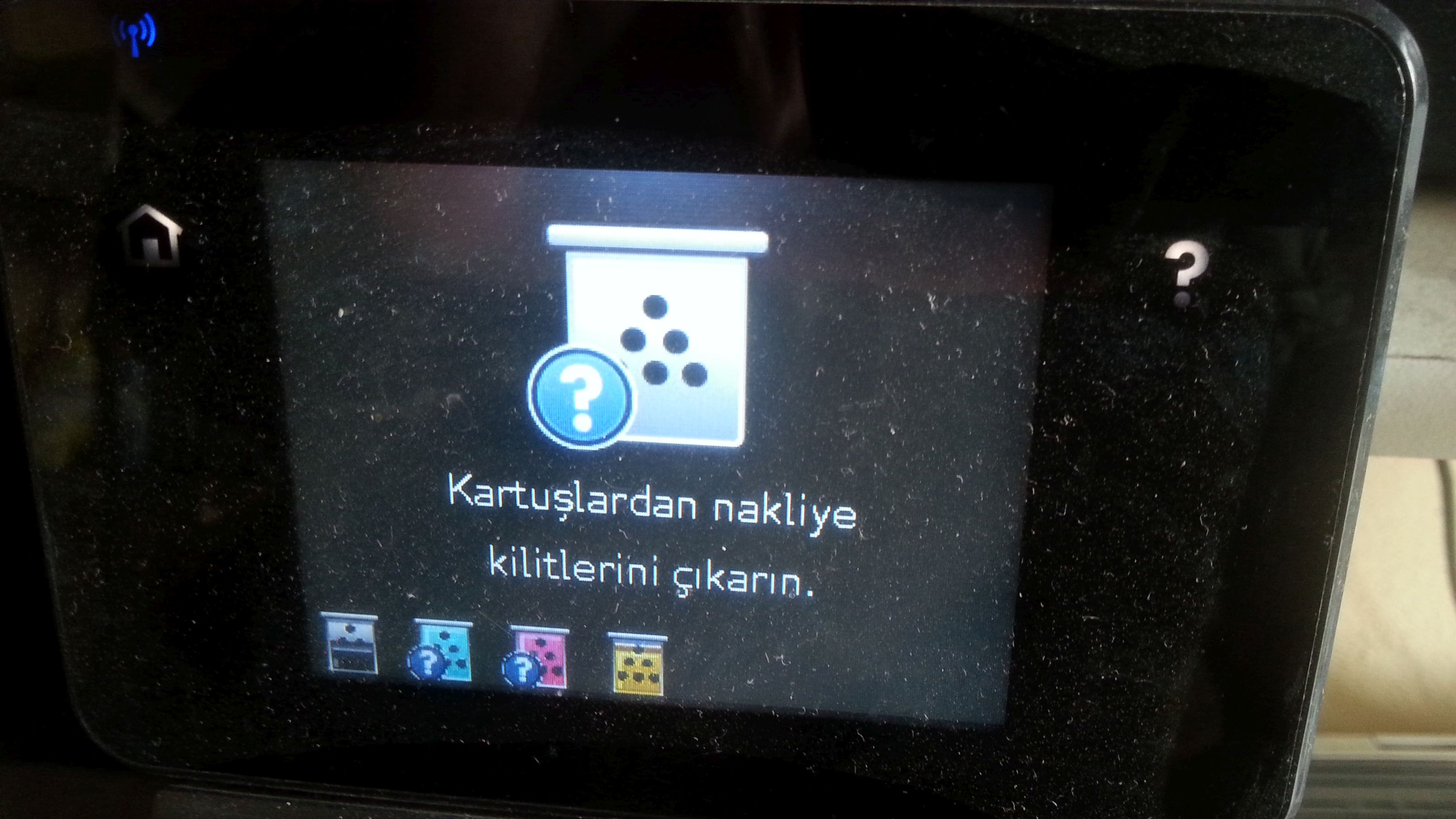 kartuşlardan nakliye kilitlerini çıkarın hatası